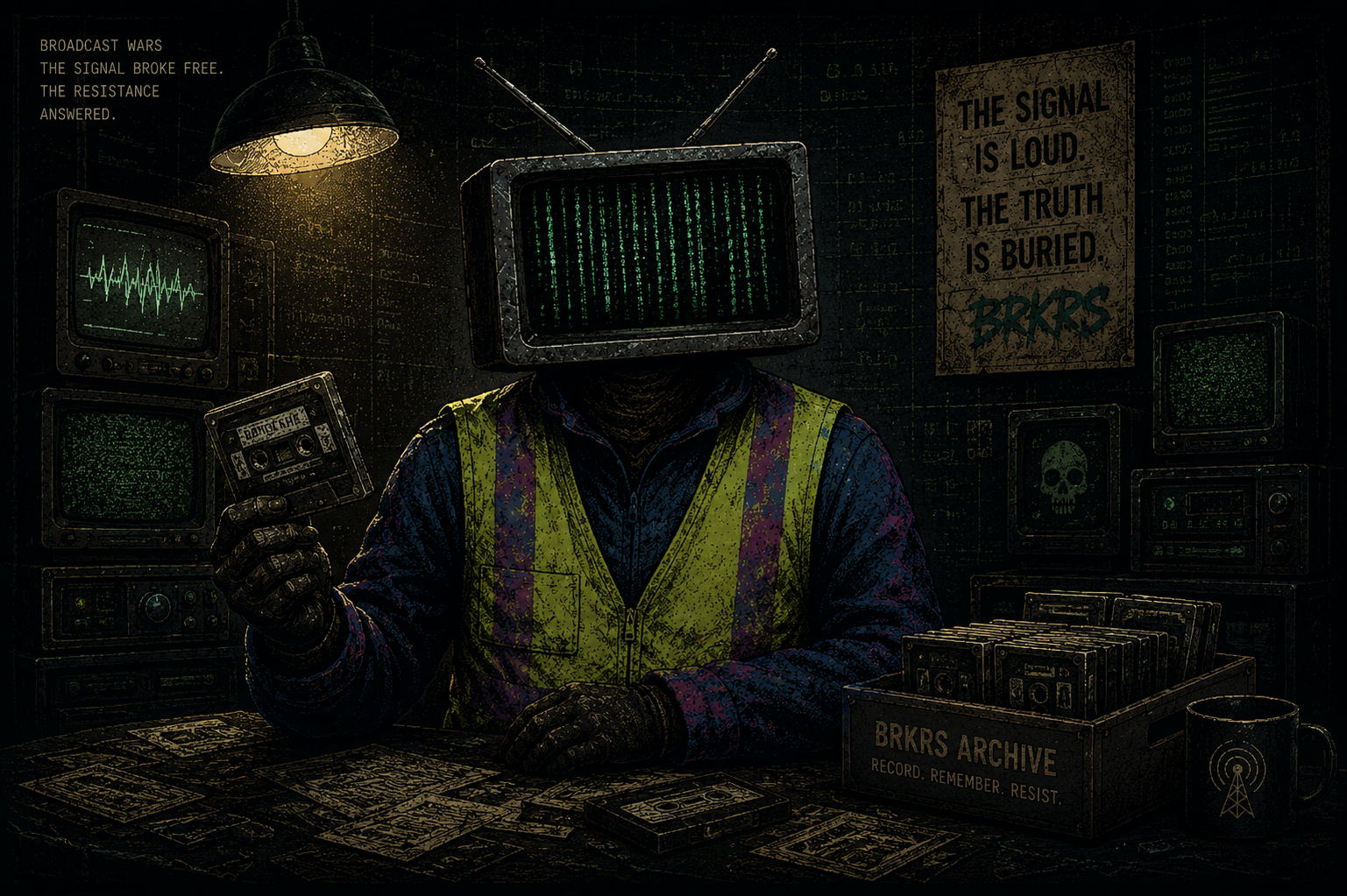BRKRs resistance archivist surrounded by recovered broadcast relics